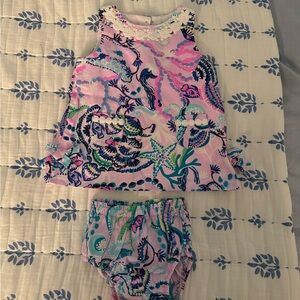 Lilly Pulitzer 6-12m shift dress and bloomers